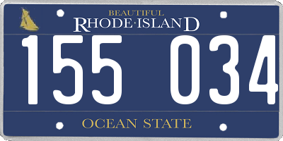 RI license plate 155034