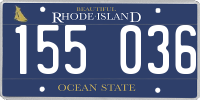RI license plate 155036