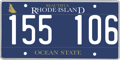 RI license plate 155106