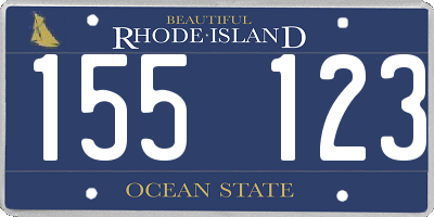 RI license plate 155123