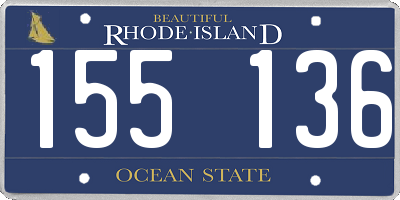 RI license plate 155136