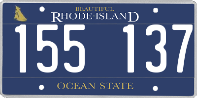 RI license plate 155137