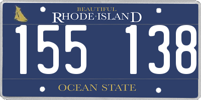 RI license plate 155138
