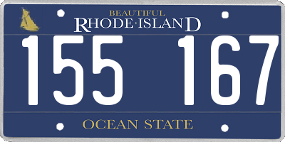RI license plate 155167