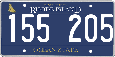 RI license plate 155205