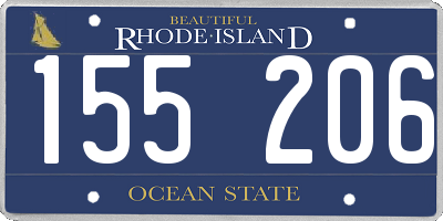RI license plate 155206