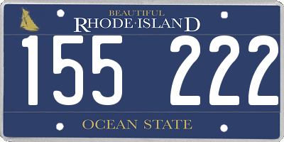 RI license plate 155222