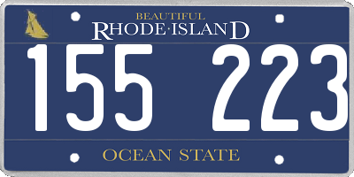 RI license plate 155223