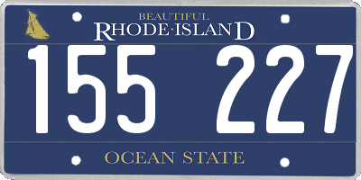 RI license plate 155227