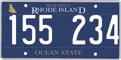 RI license plate 155234