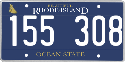 RI license plate 155308