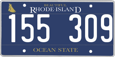RI license plate 155309