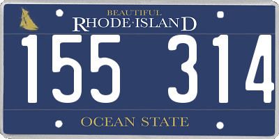 RI license plate 155314
