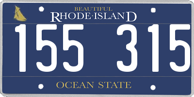 RI license plate 155315