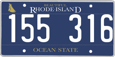 RI license plate 155316