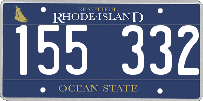RI license plate 155332