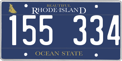 RI license plate 155334