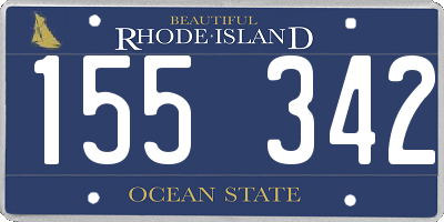 RI license plate 155342