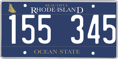 RI license plate 155345