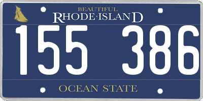 RI license plate 155386