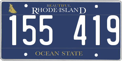 RI license plate 155419