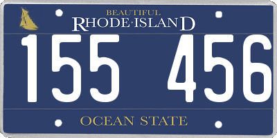 RI license plate 155456
