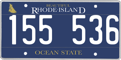 RI license plate 155536
