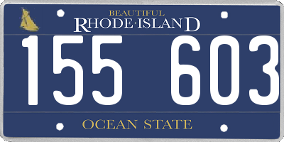 RI license plate 155603