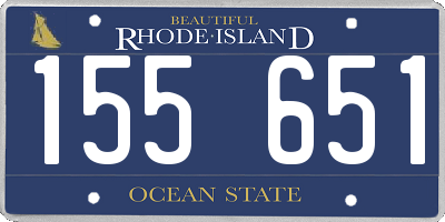 RI license plate 155651