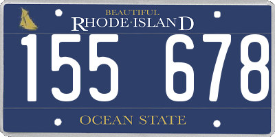 RI license plate 155678