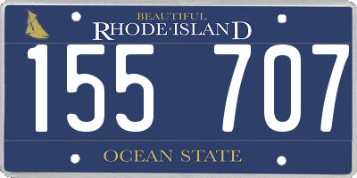 RI license plate 155707
