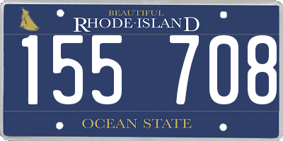 RI license plate 155708