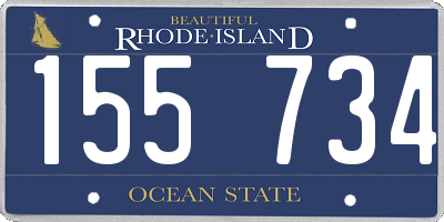 RI license plate 155734