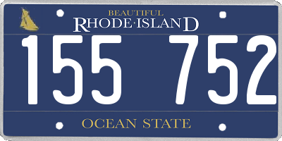 RI license plate 155752