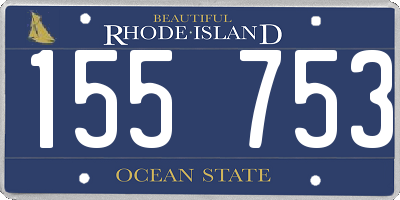 RI license plate 155753