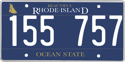 RI license plate 155757
