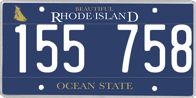 RI license plate 155758