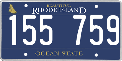 RI license plate 155759
