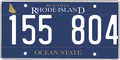RI license plate 155804