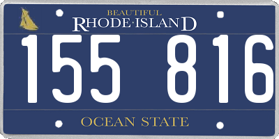 RI license plate 155816