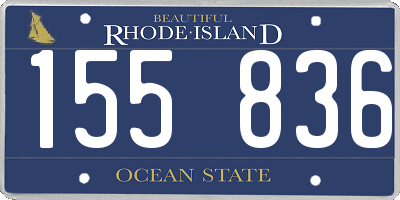 RI license plate 155836