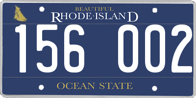 RI license plate 156002