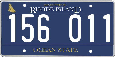 RI license plate 156011