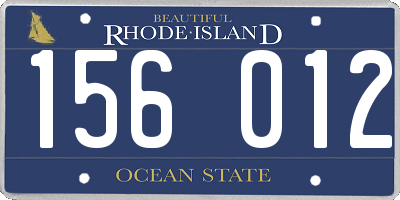 RI license plate 156012