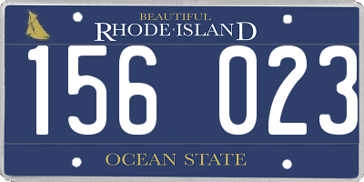 RI license plate 156023