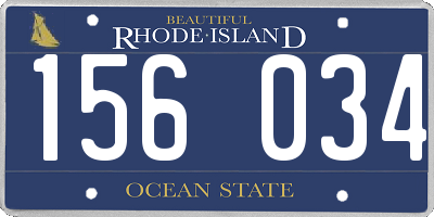 RI license plate 156034