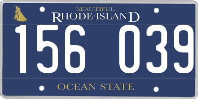 RI license plate 156039