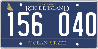RI license plate 156040