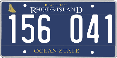 RI license plate 156041