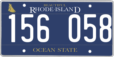 RI license plate 156058
